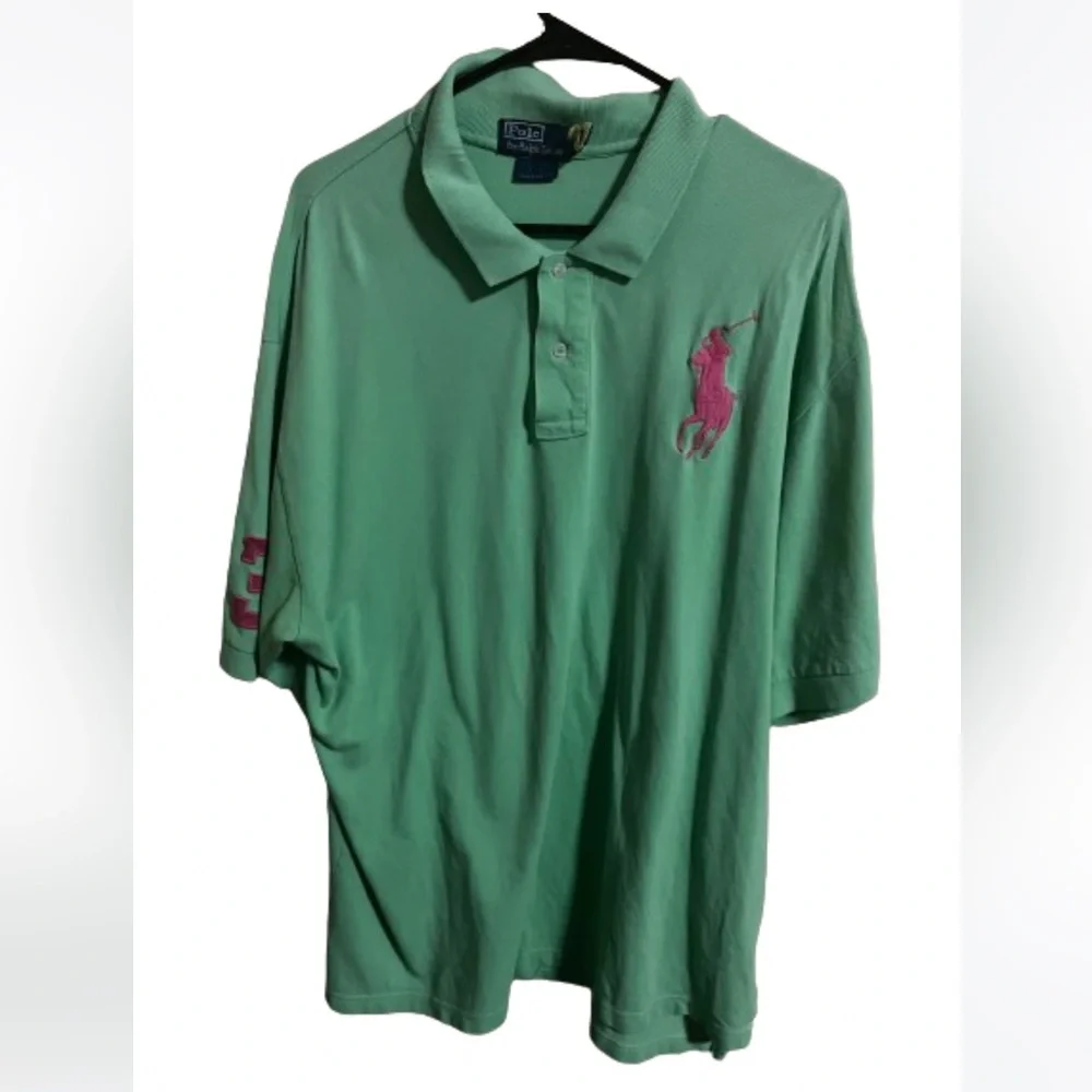 Polo by Ralph Lauren XXXL Iconic Big Pony Green Polo Shirt Preppy Casual Cruise